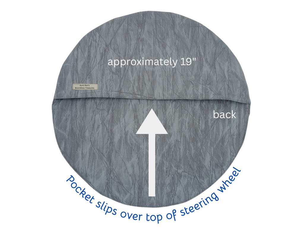 19" steering wheel cover, grey cracked ice print
