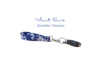 Blue Floral Wristlet Keychain