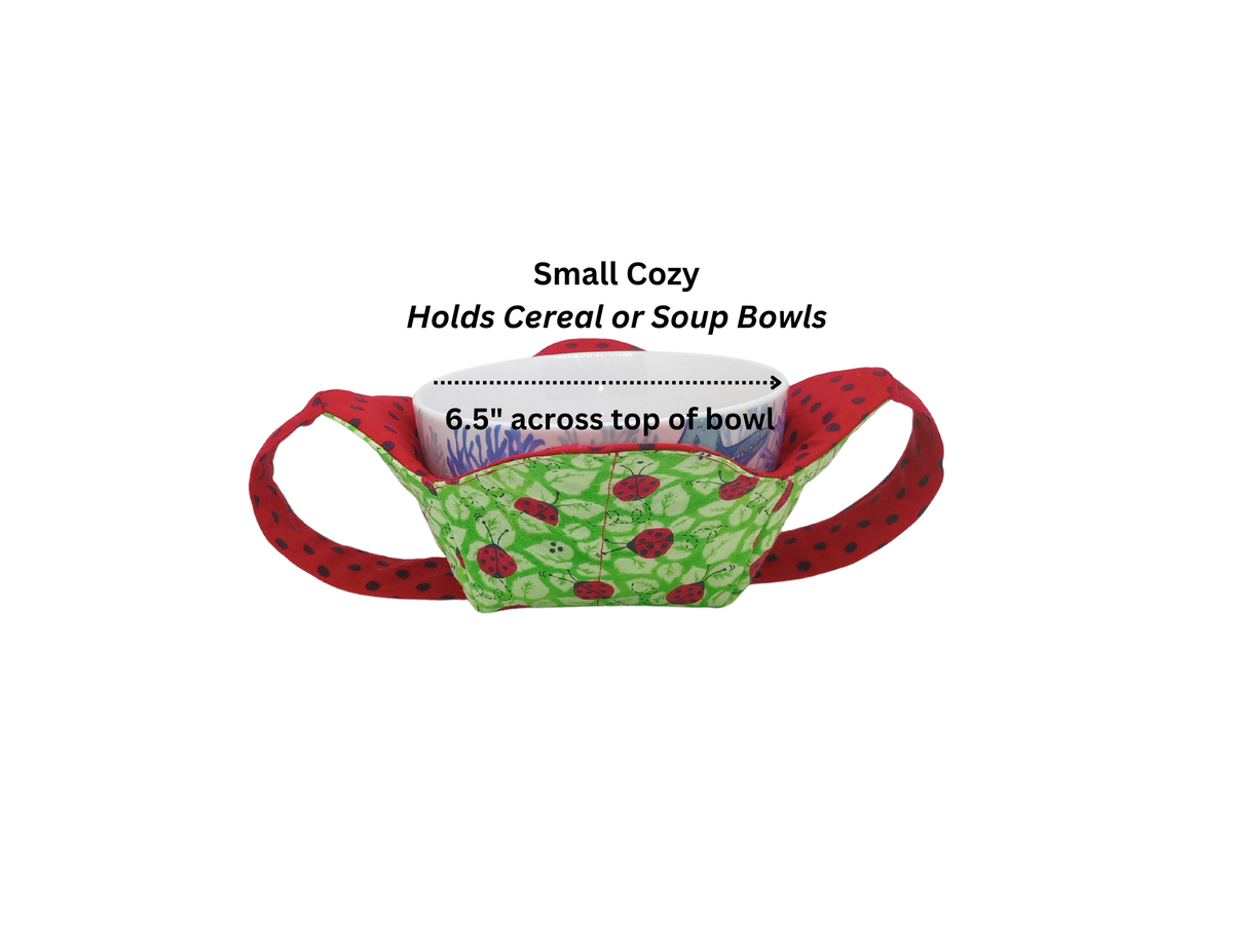 Ladybugs & Polka Dots Bowl Cozy - Microwavable Hot Pad with Hand Support