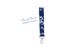 Blue Floral Wristlet Keychain
