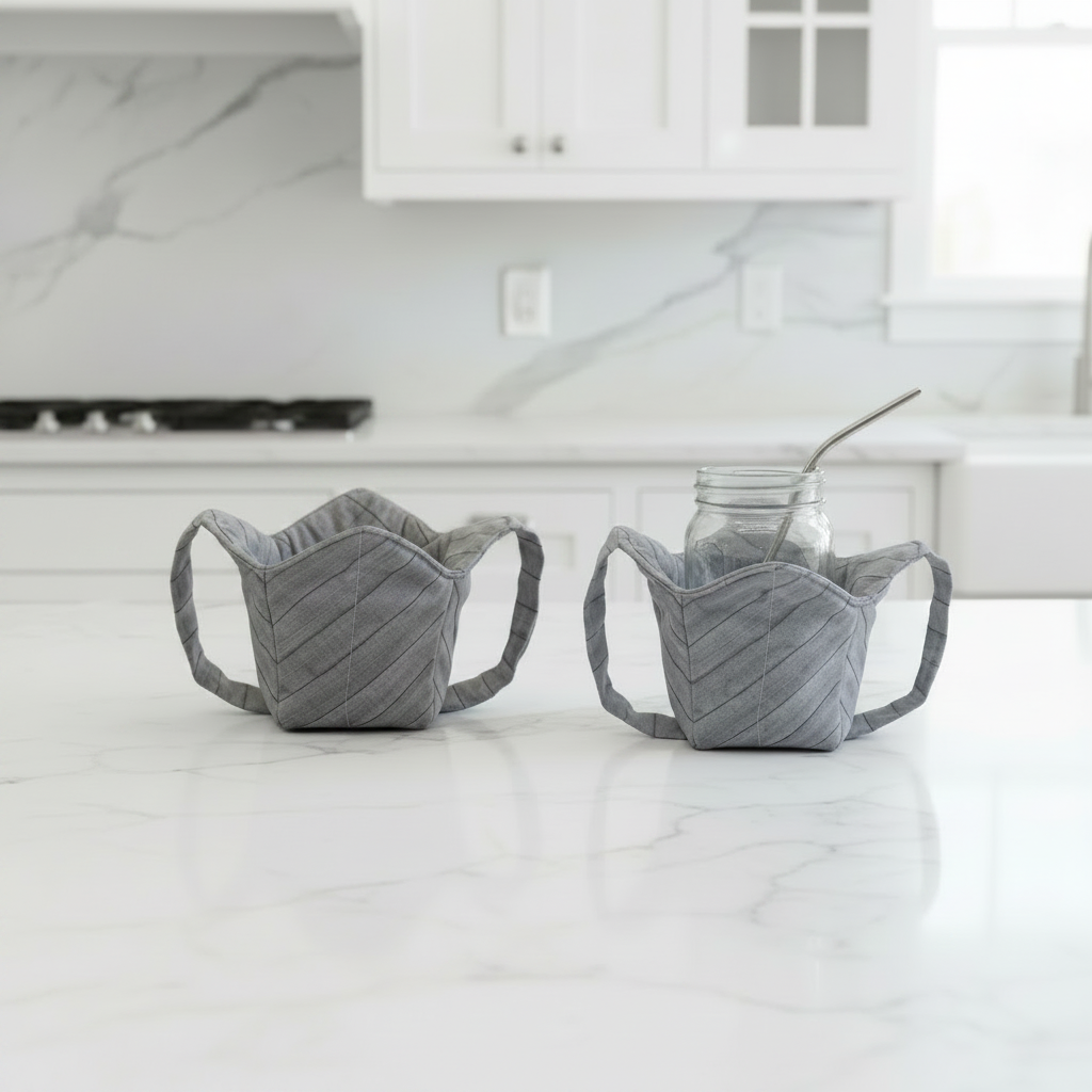 Grey Fence Reversible Pint Size Cozy with Hand Support