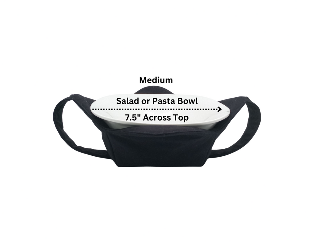 Black Bowl Cozy - Microwavable Hot Pad with Hand Support