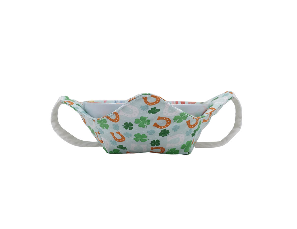 Shamrocks & Horseshoes Bowl Cozy - Microwavable Hot Pad with Hand Support