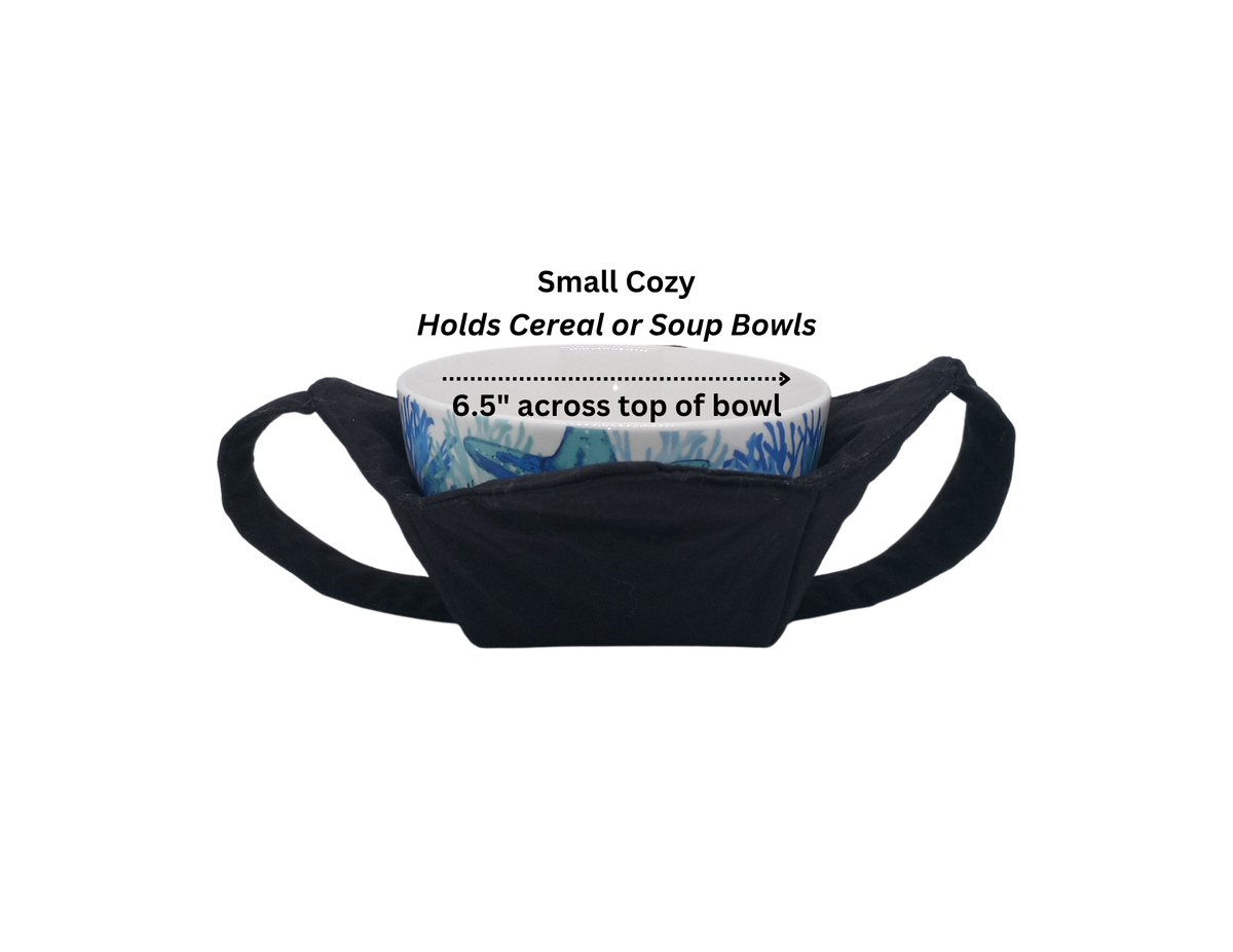 Black Bowl Cozy - Microwavable Hot Pad with Hand Support