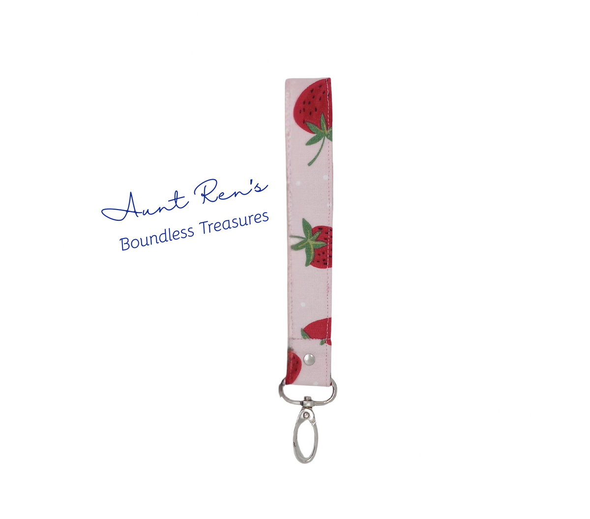 Strawberries Wristlet Keychain