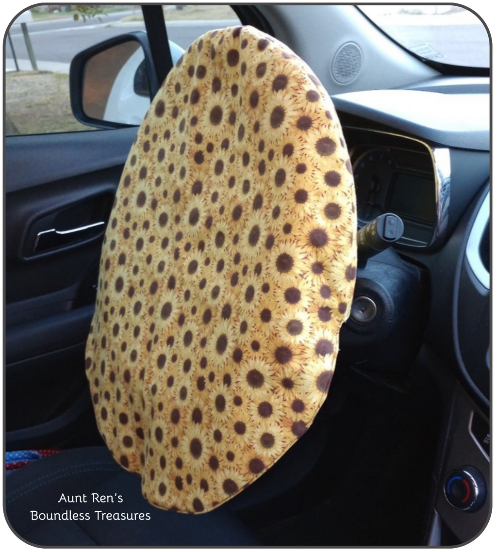 Sunflower cover for steering wheel