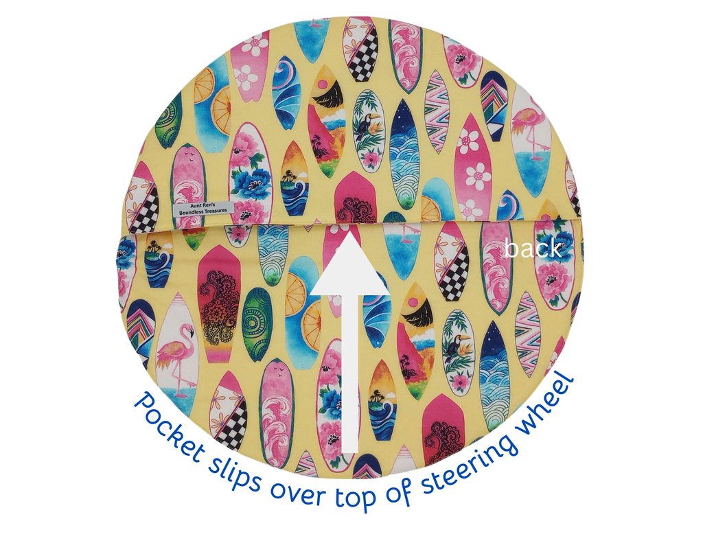 Steering Wheel Sunshade Cover: Surfboards