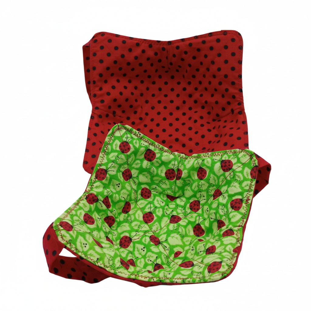 Lady Bugs & Polka Dots Bowl Cozy with Hand Support, Microwavable Hot Pad