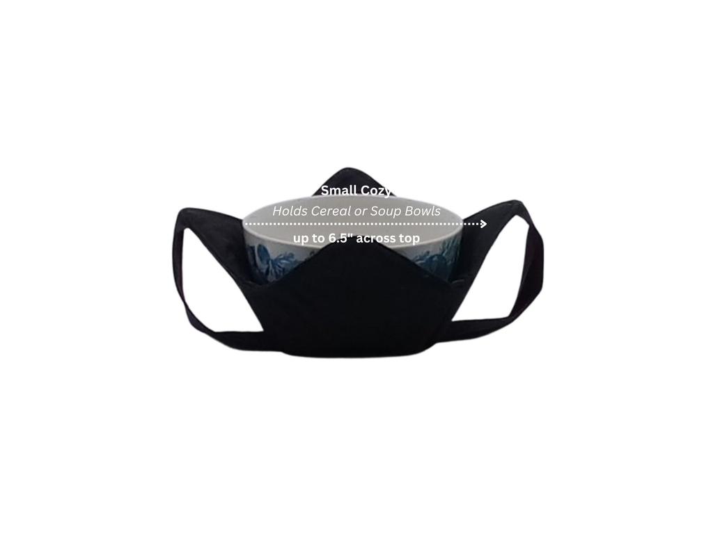 Black Bowl Cozy with Hand Support, Microwavable Hot Pad