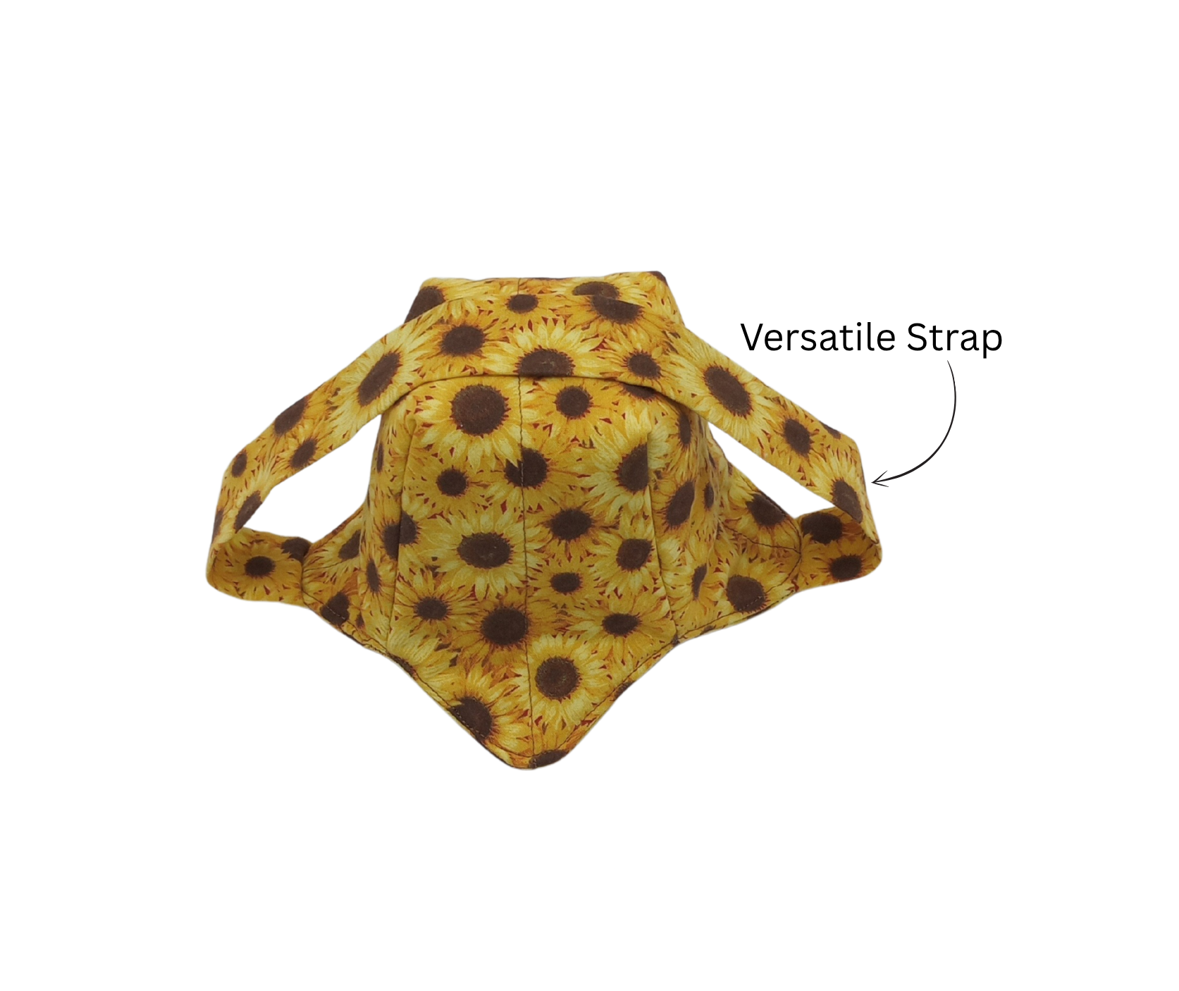 sunflower fabric pint size holder with matching strap